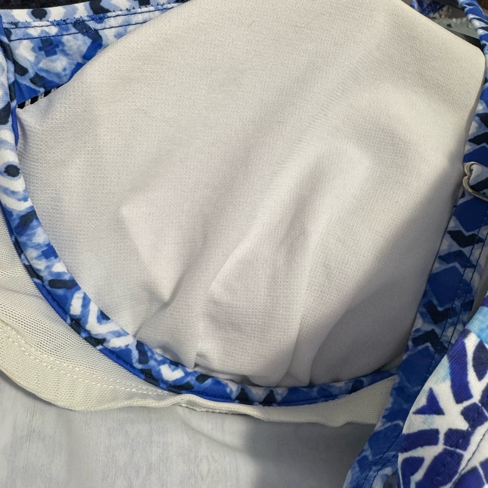 Swimsuits For All Blue Multi-Pattern Swim Top - Picture 5 of 6